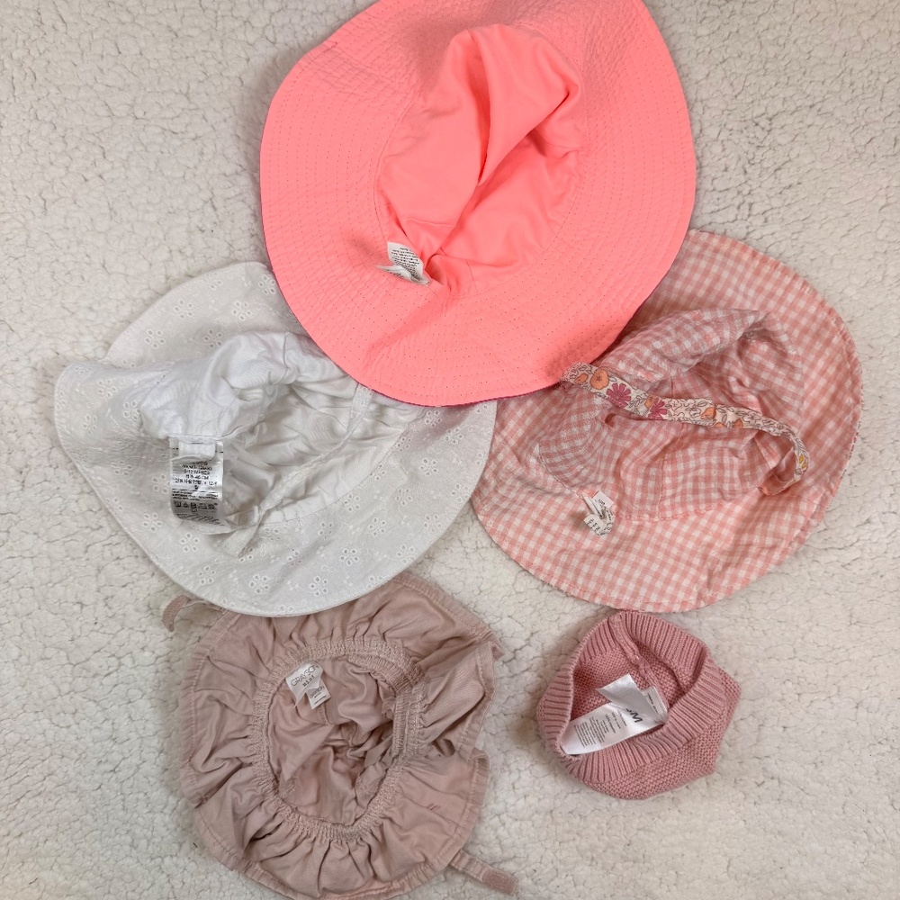 Baby Girl Sun Hat & Beanie Lot Gap, Carter’s & More Multi-Size - Picture 6 of 12